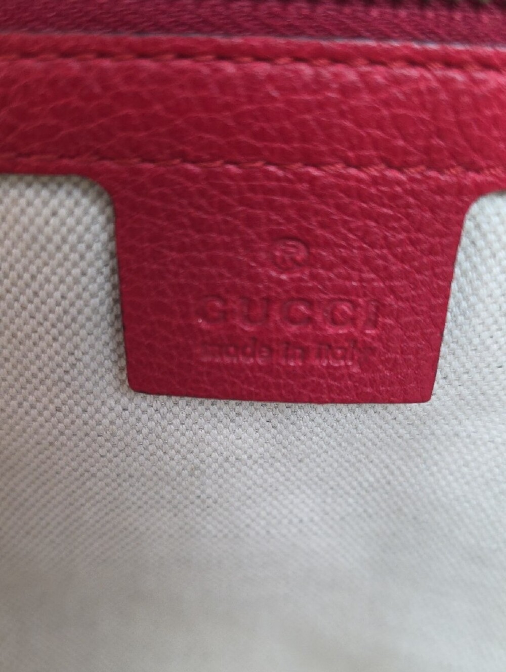 Gucci Red Leather Half Moon Hobo Bag Model 523588 - Picture 3 of 13